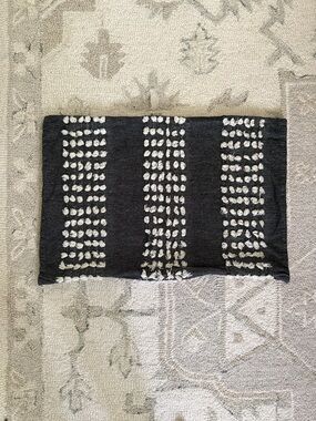 Anthropologie Charcoal and White Textured 13in x 19in pillow cover